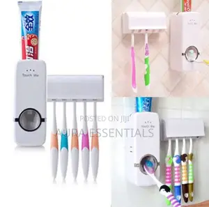 Touch Me Toothpaste Dispenser and Toothbrush Holder