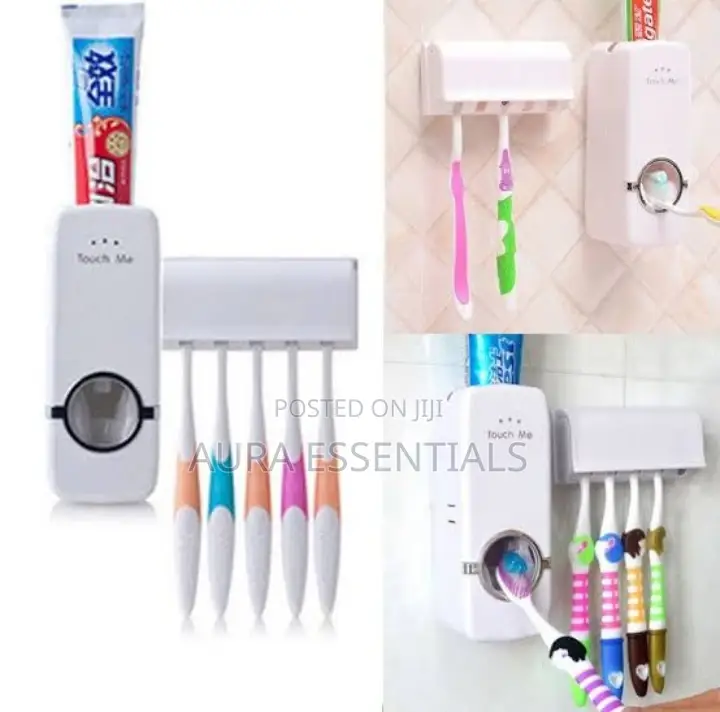 Touch Me Toothpaste Dispenser and Toothbrush Holder