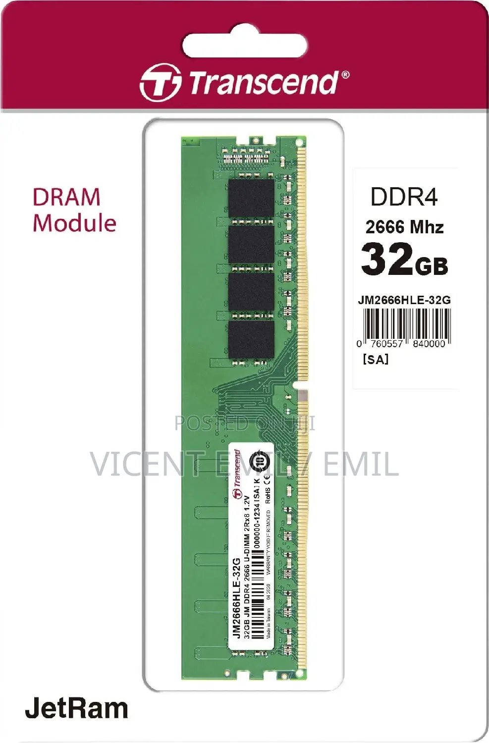 Ram Ddr4 32gb For Desktop Transcend