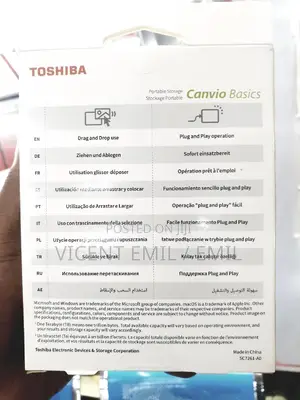 Toshiba External Harddrive 1TB 10