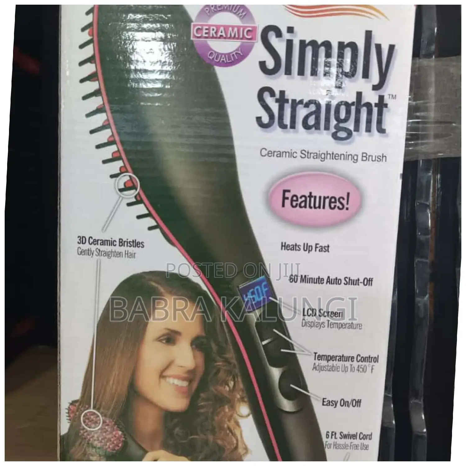 Simply Straight Electric Ceramic Hair Straightener Brush