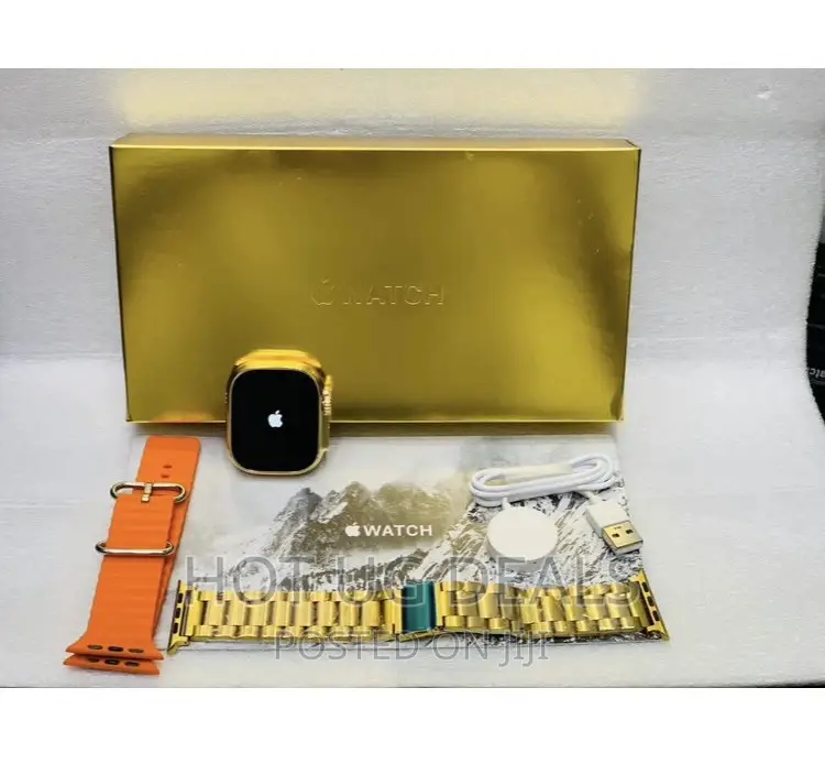 Apple Digital Smart Watch With 2 Straps - Gold