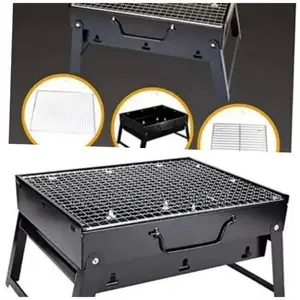 BBQ Portable Foldable Charcoal Barbecue Grill_ Black