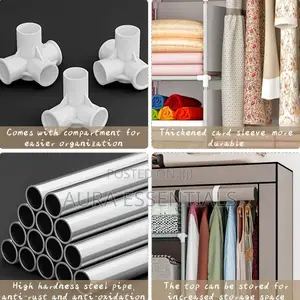 Metallic Frame Wardrobe ( 3 Colums)