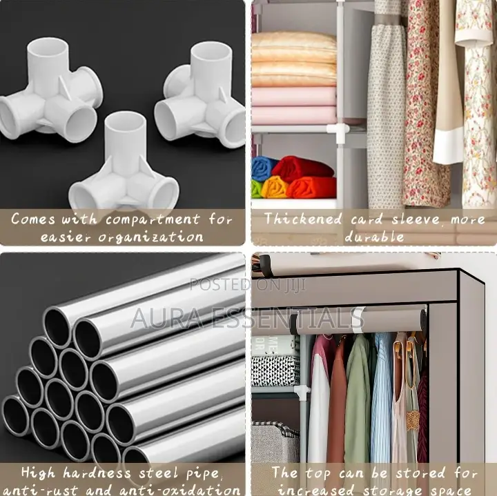 Metallic Frame Wardrobe ( 3 Colums)