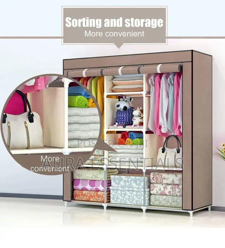 Metallic Frame Wardrobe ( 3 Colums)