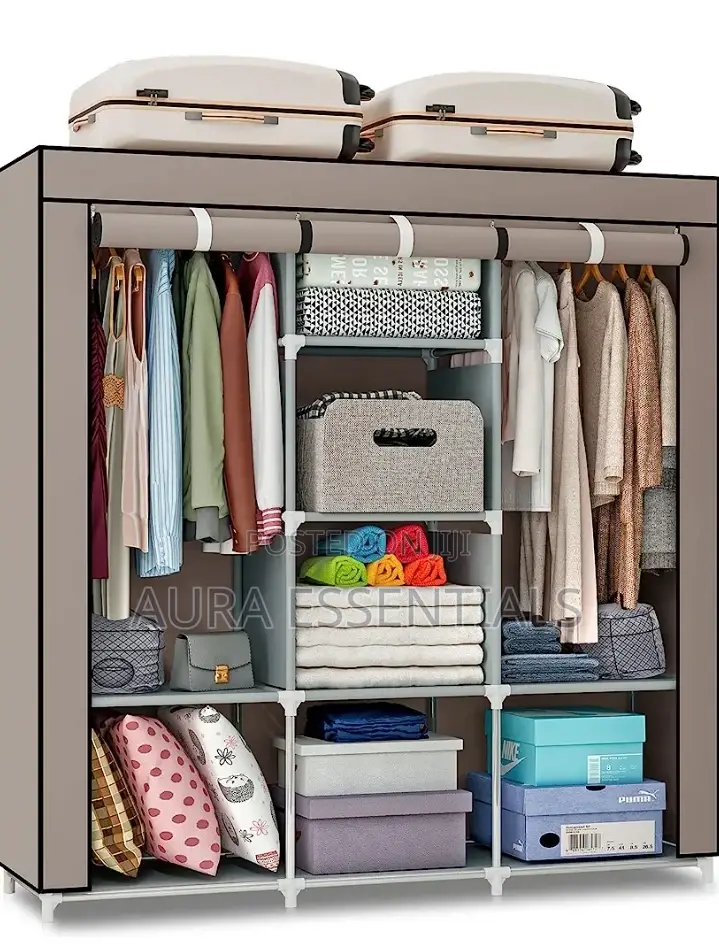 Metallic Frame Wardrobe ( 3 Colums)