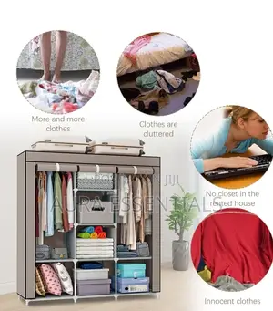 Metallic Frame Wardrobe ( 3 Colums)
