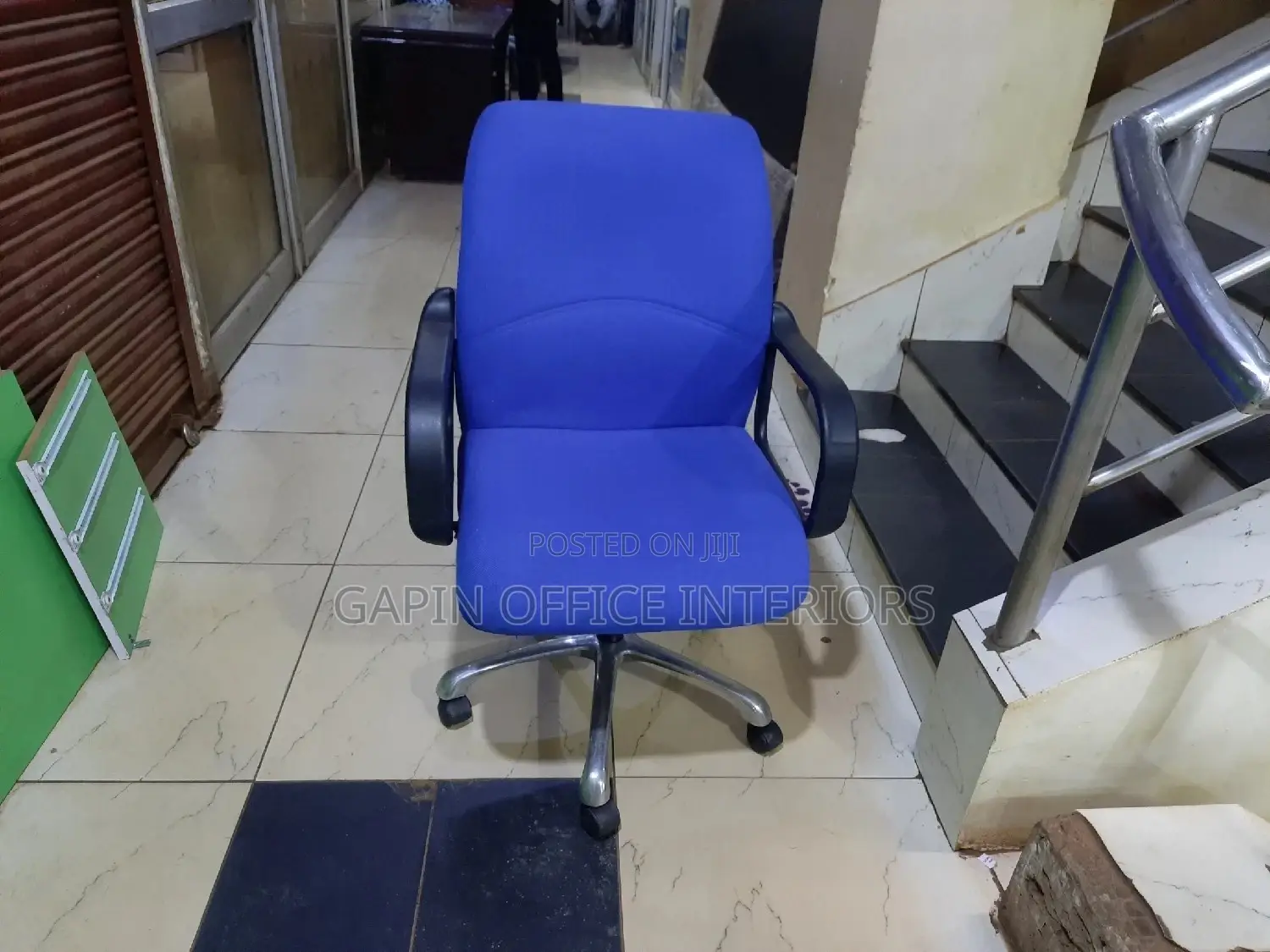 Blue Short Back Chair