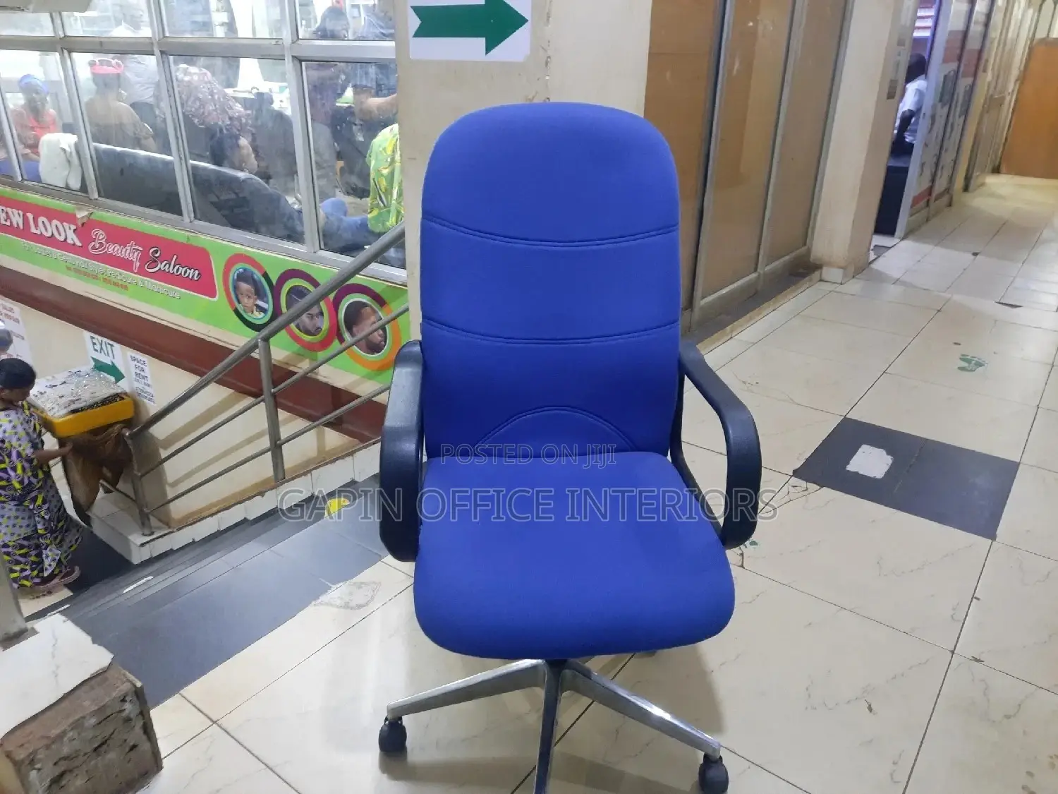 Blue Long Back Office Chair