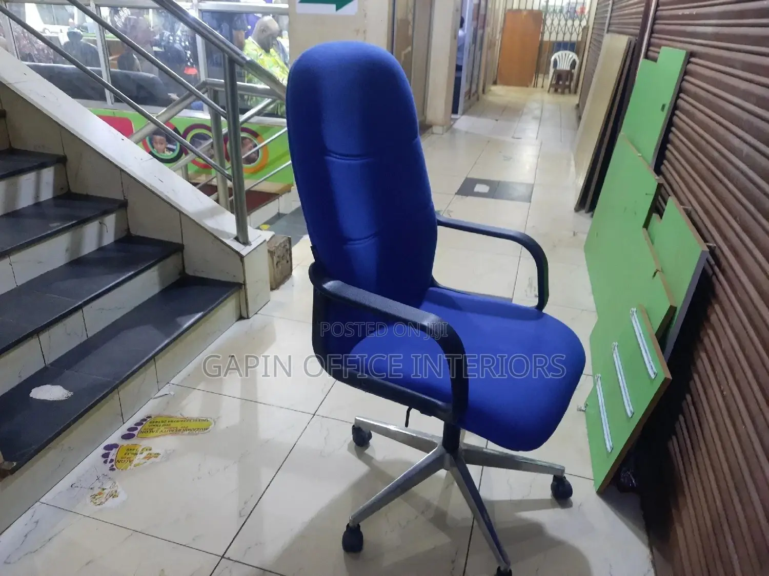 Blue Long Back Office Chair