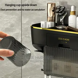 Toothbrush Holder,Toothpaste Dispenser With Tissue Holder