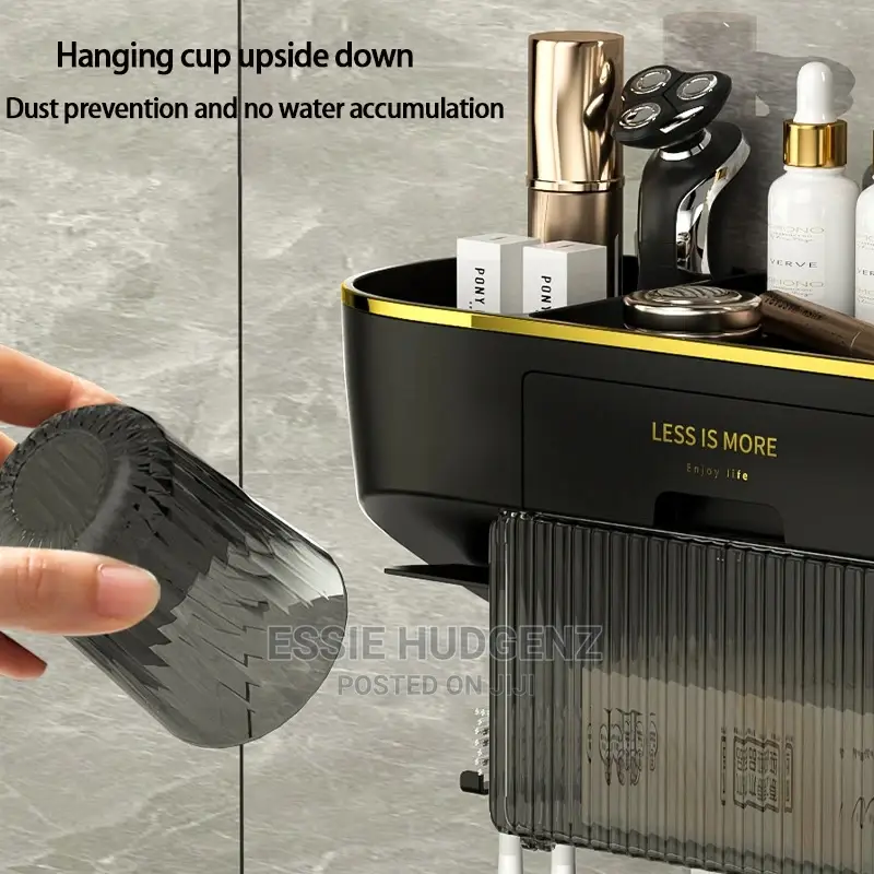 Toothbrush Holder,Toothpaste Dispenser With Tissue Holder