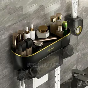 Toothbrush Holder,Toothpaste Dispenser With Tissue Holder