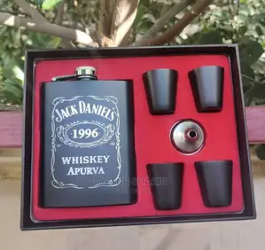 Jack Daniels Whiskey Hip Flask Set