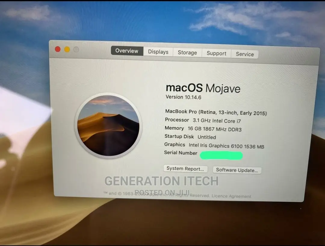 Laptop Apple MacBook Pro 2015 16GB Intel Core I7 SSD 256GB