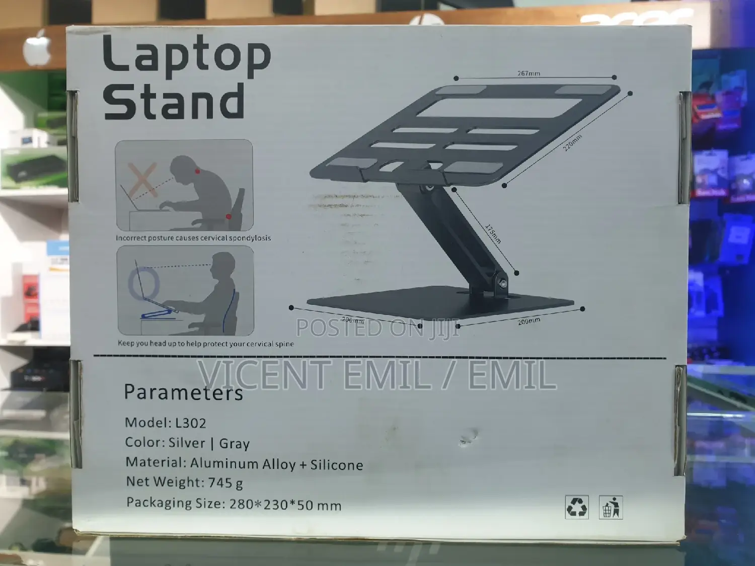Metal Foldable Laptop Stand L302