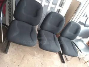 Black Fabric 3 Seater Chair