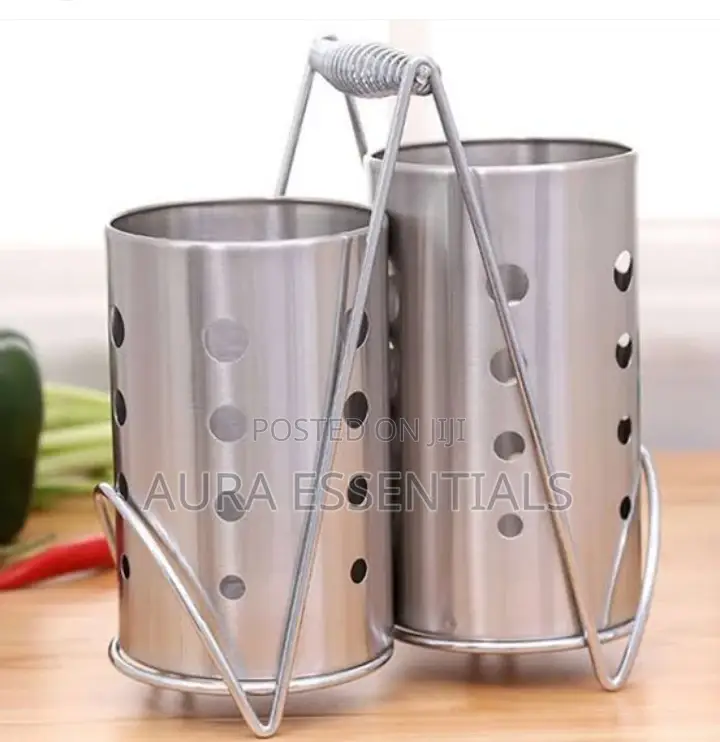 Stainless Steel Double Spoon Holder