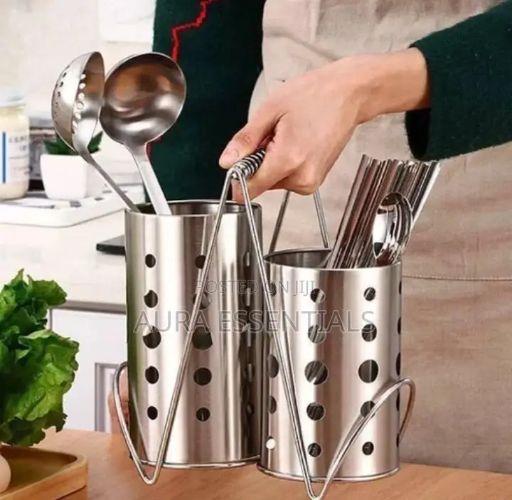 Stainless Steel Twin Cutlery Holder