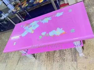 Pink Curved Glass Center Table