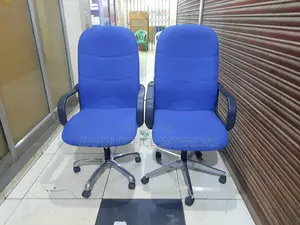 Blue Long Back Chairs, 2 Pieces