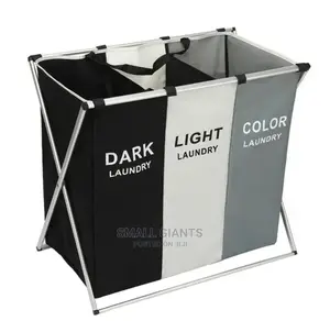 3 Grid Foldable Laundry Cloth Sorter Basket