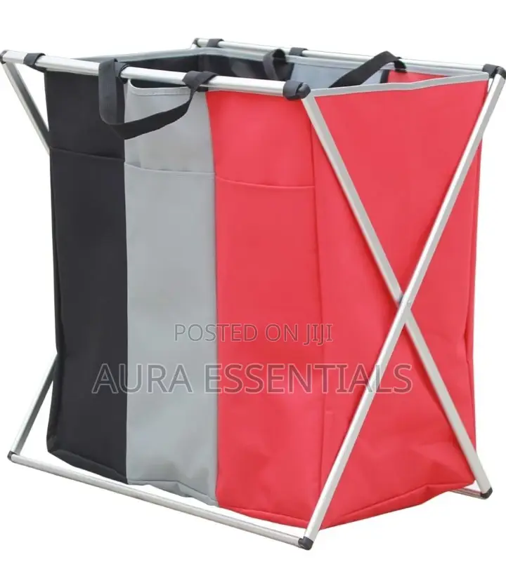 3 Section Laundry Basket Bin Organizer