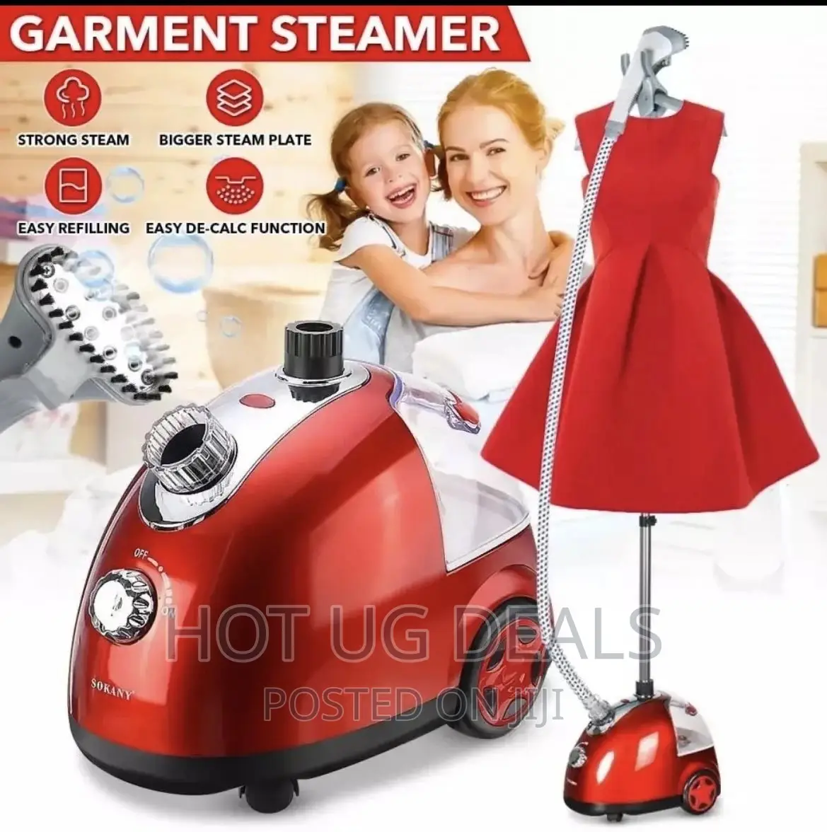 Sokany Garment Steaming Iron Stand For Clothes Hanger - Red