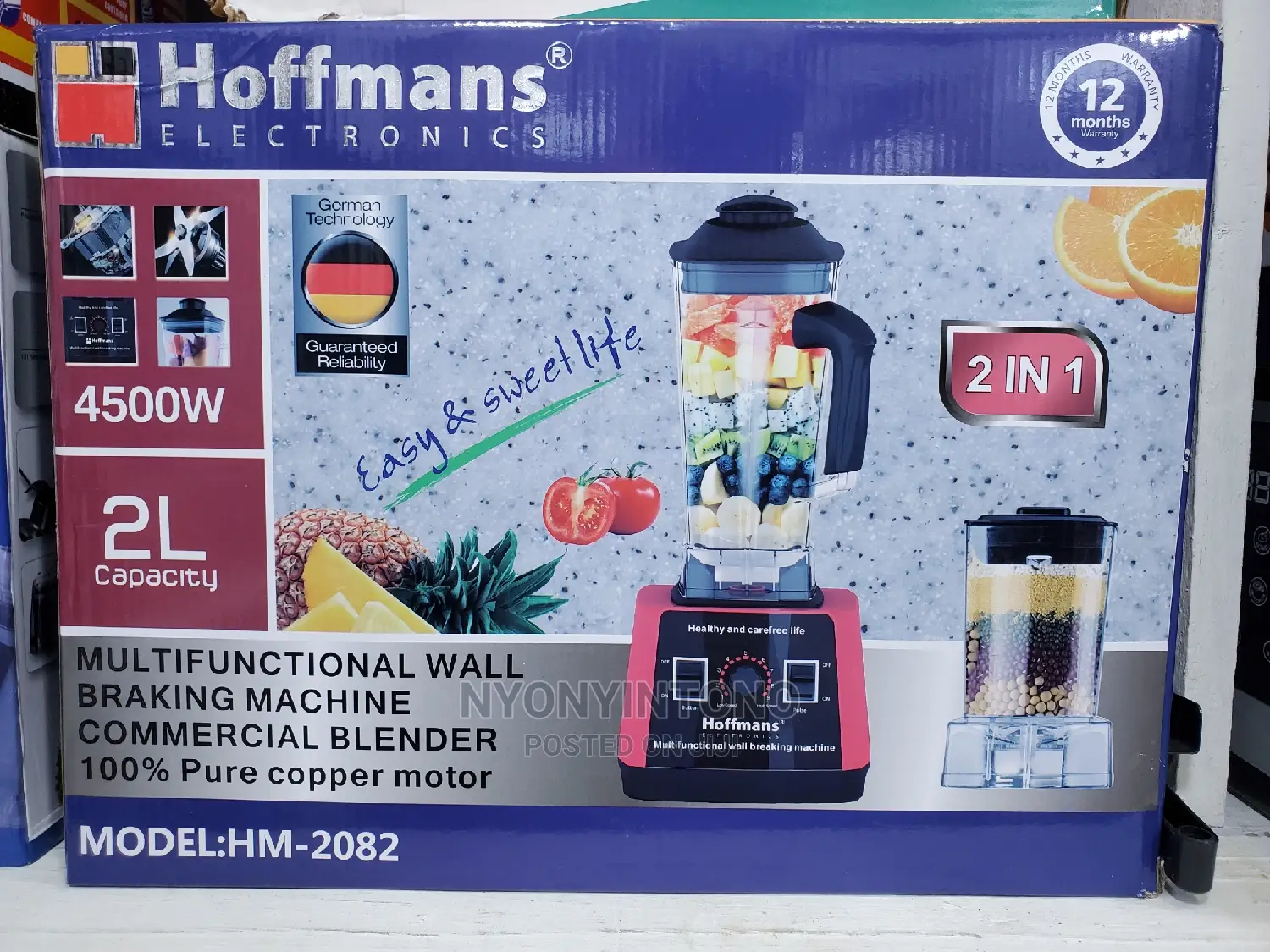Hofman Heavy Duty Blender With Grinder. Has Powerful Motor