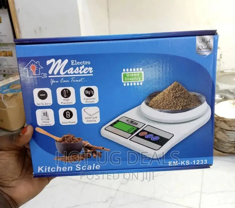 Kitchen Scale 10kg With Green Light and Battery EM-KS-1233