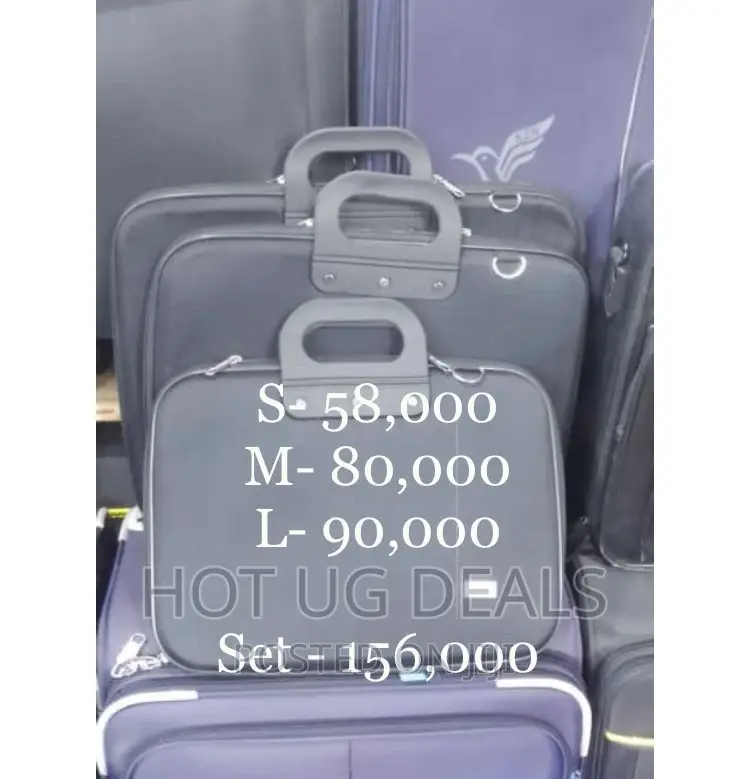 3pcs Set Of Portable Brief Case Bags - Black