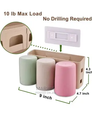 Multicolor Wall Mount Plastic Toothbrush Holder,