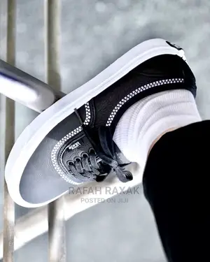 Original Classic Grey Leather Vans Off the Wall
