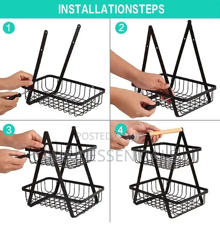 Detachable 2 Tier Fruit Basket Holder