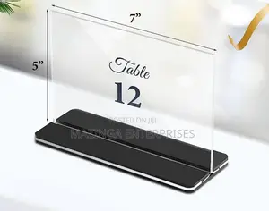 T Shaped Acrylic Corporate Table Signs