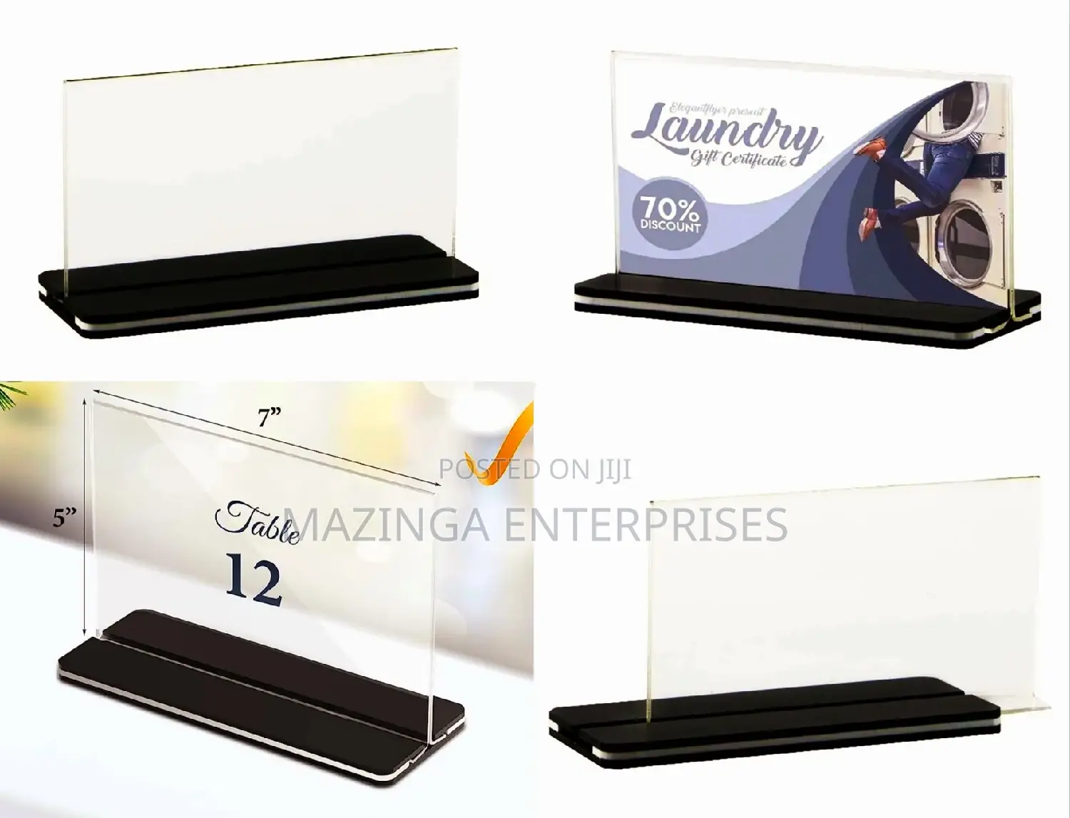 T Shaped Acrylic Corporate Table Signs