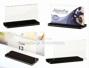 T Shaped Acrylic Corporate Table Signs