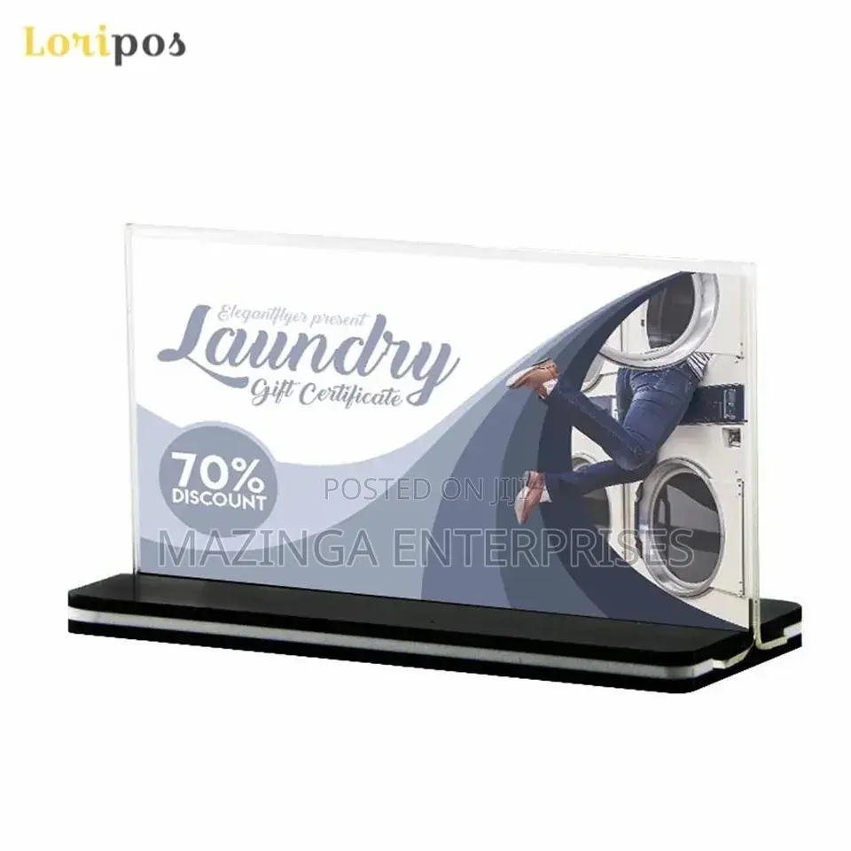 T Shaped Acrylic Corporate Table Signs