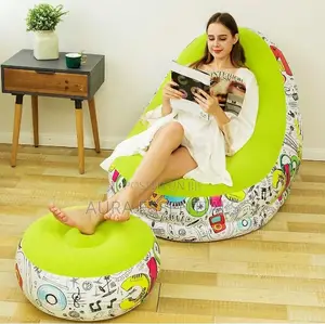 Outdoor Flocking Graffiti Pattern Inflatable Lounge Sofa