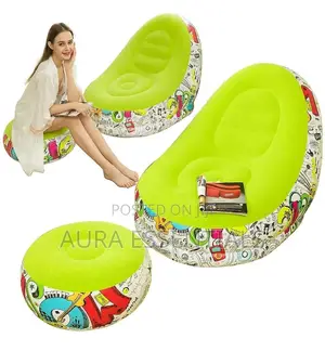 Outdoor Flocking Graffiti Pattern Inflatable Lounge Sofa