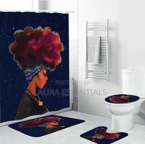 4pcs Afro Decor Shower Curtains