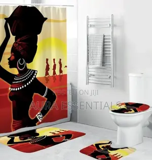 4pcs Afro Decor Shower Curtains