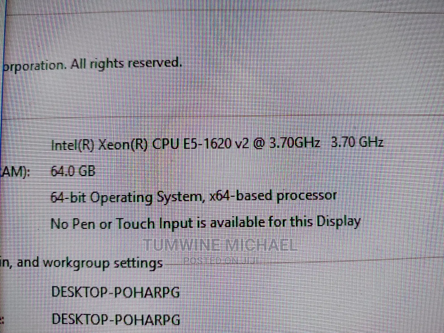 Desktop Computer HP Z820 64GB Intel Xeon HDD 4T