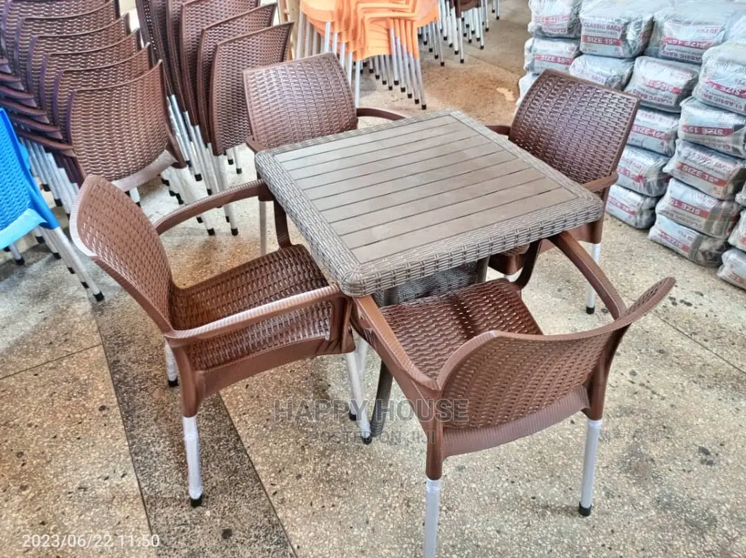 Square Plastic Table and 4 Chairs