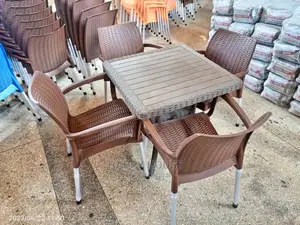 Square Plastic Table and 4 Chairs