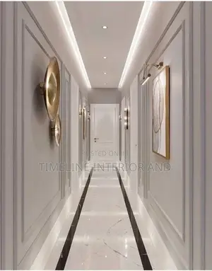 Corridor Gypsum Ceiling and Wall Molding.