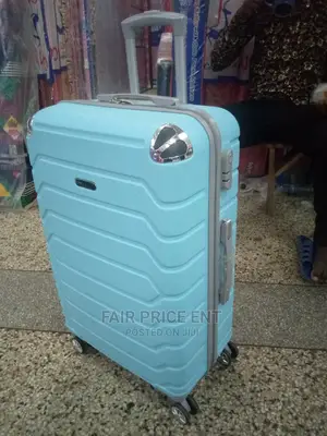 Executive 4 Double Wheel Plastic Suitcases. Large.( Blue)
