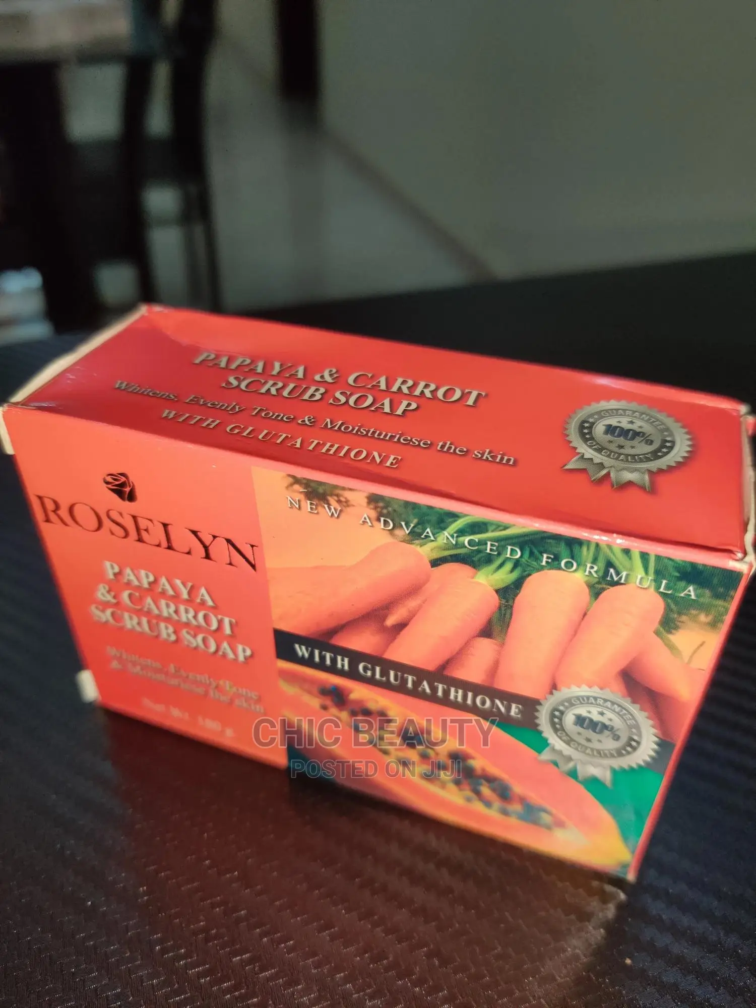 Roselyn Papaya Carrot Scrub Soap 180g Exfoliating Soap