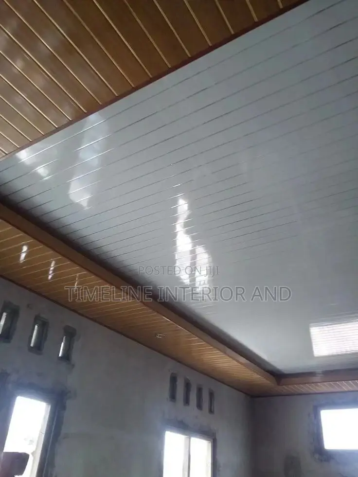 Brownish and White PVC Ceiling Designings.